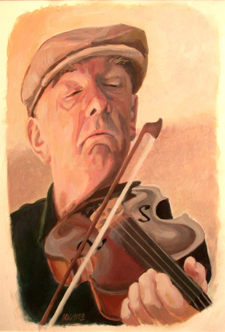 fiddler joe - Irish Musicians - paintings of Ireland
