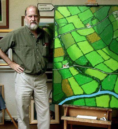 Barrie Maguire with Irish Quilt
